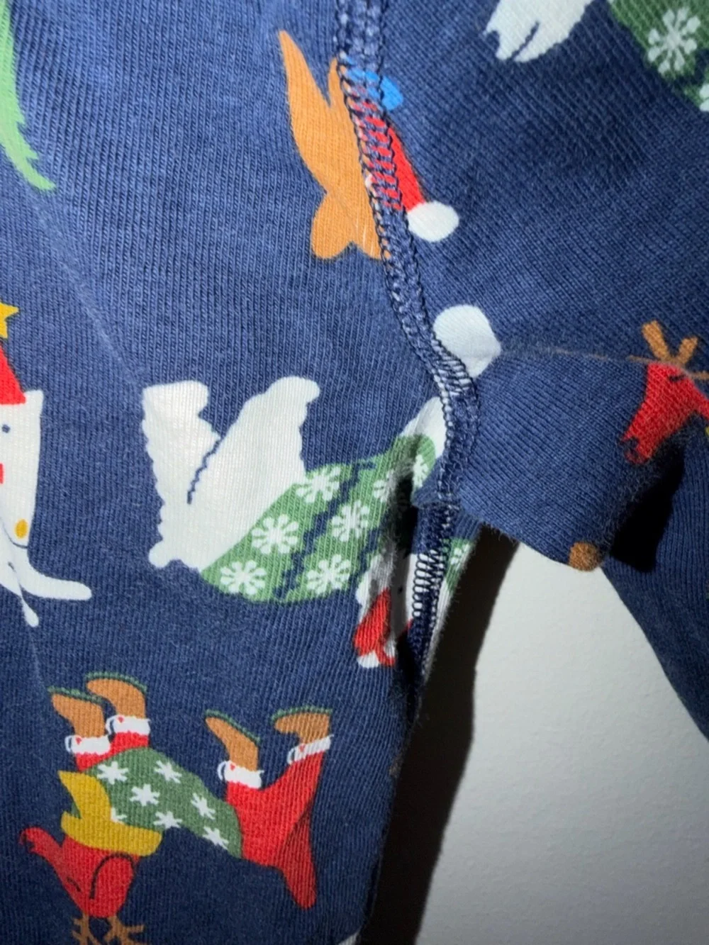 Hanna Andersson Long John’s Organic Cotton Pajamas Dogs Christmas Size 14 975
